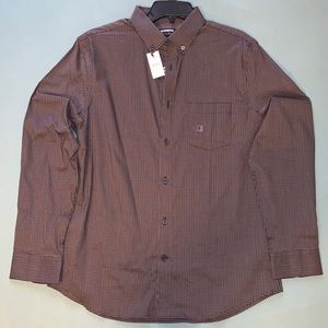 Express Wrinkle-Resistant Plaid Slim Performance Dress Shirt Medium